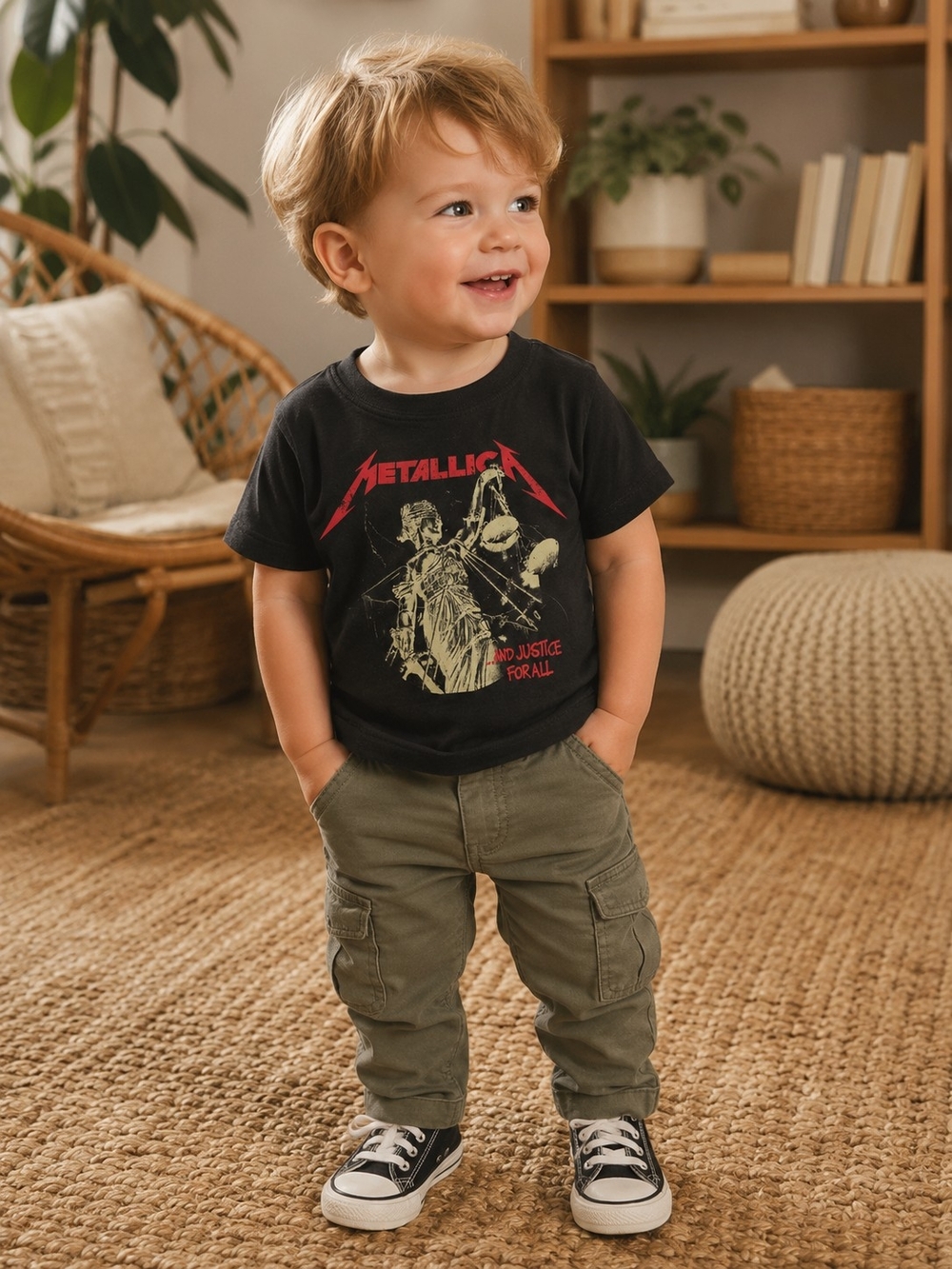 Metallica '...And Justice For All' Kids Black Graphic Tee